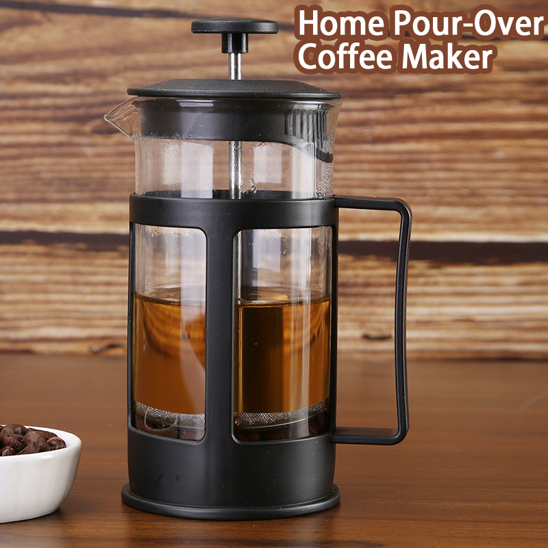 Coffee Equipment Pour Over - صانع قهوة/شاي منزلي من الزجاج المقاوم
